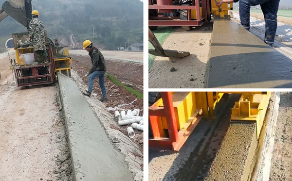 定制型路沿石機施工現場